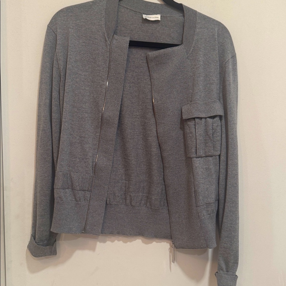Maison Ullens Size Small Gray Zip up Cardigan